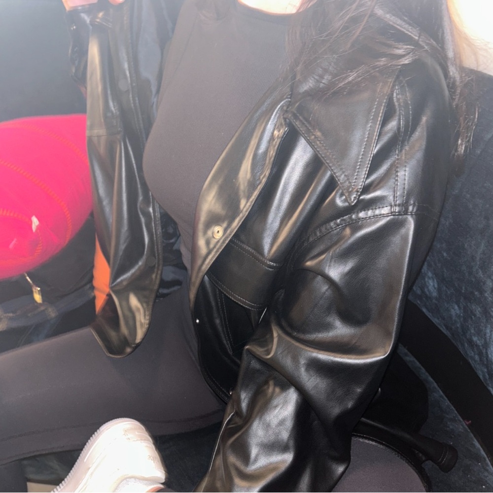 Fabletics Black Leather Jacket - image 2